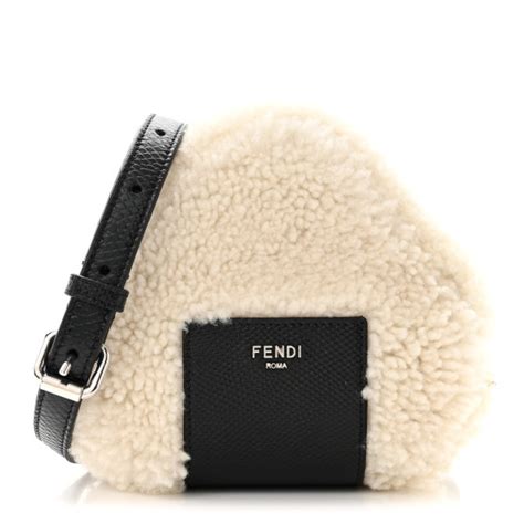 Fendi white sheepskin charm